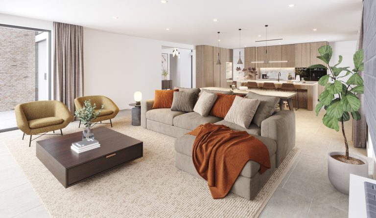 The Glade - Edwalton - Living Room - Kitchen |  | Hoxston